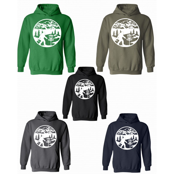 Disc Golf Hoodie SASQUATCH MOUNTAINS Discgolfer Discgolfing Sweatshirt - Picture 2 of 7